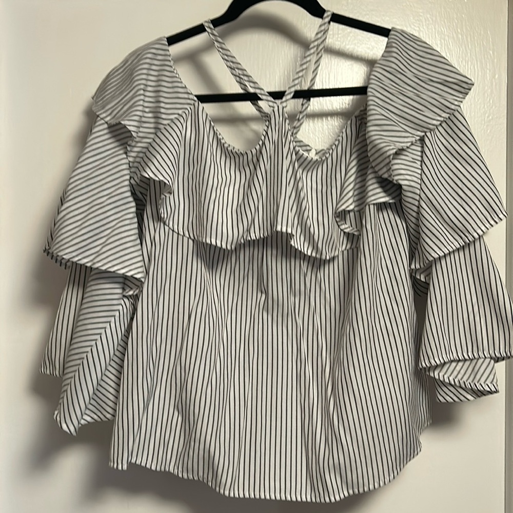 Express top size Large with ruffled sleeves